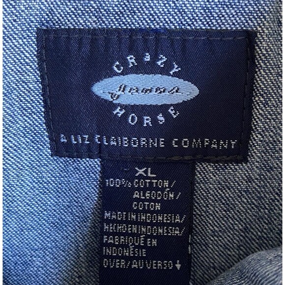 Vintage Crazy Horse Denim Midi Dress Women XL Blue Pockets Jumper 90s Cowgirl - Picture 10 of 12